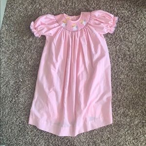Southern Sunshine Kids Pink Smocked Dress w angels